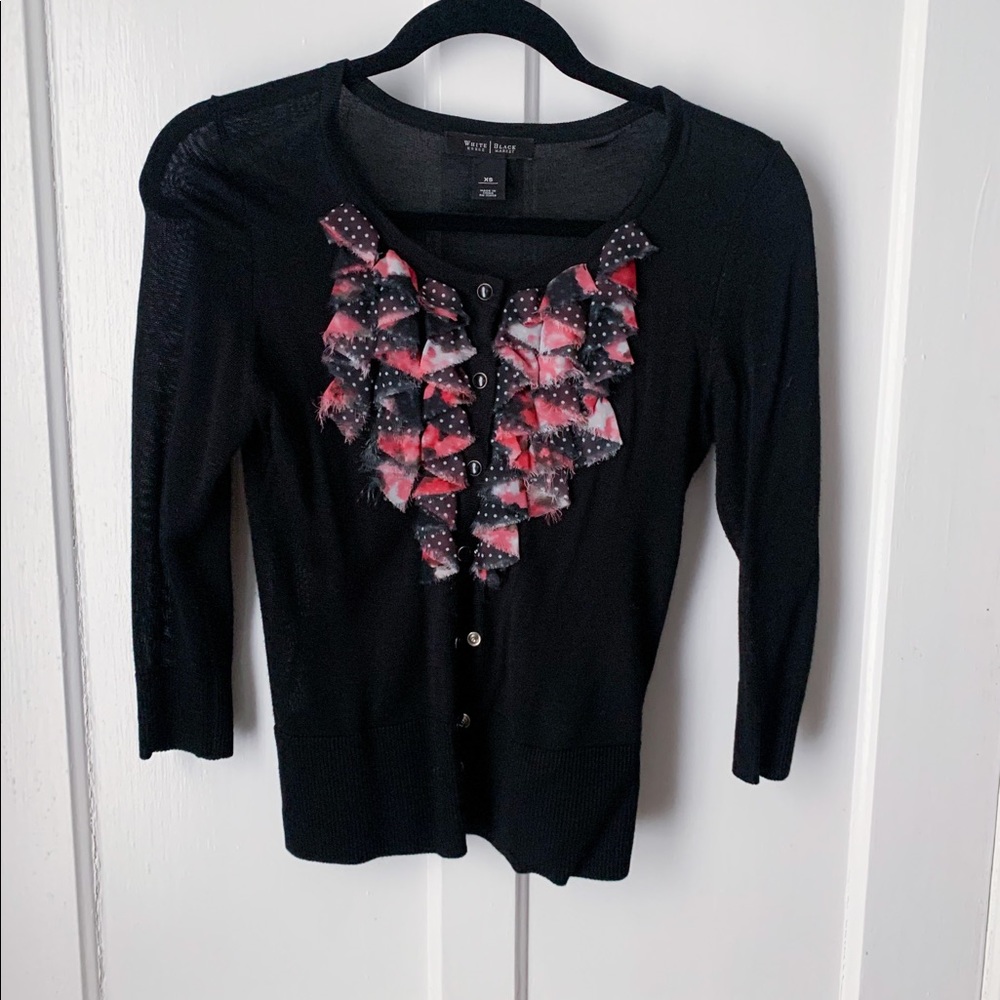 BHWM 3/4 cardigan with front ruffle